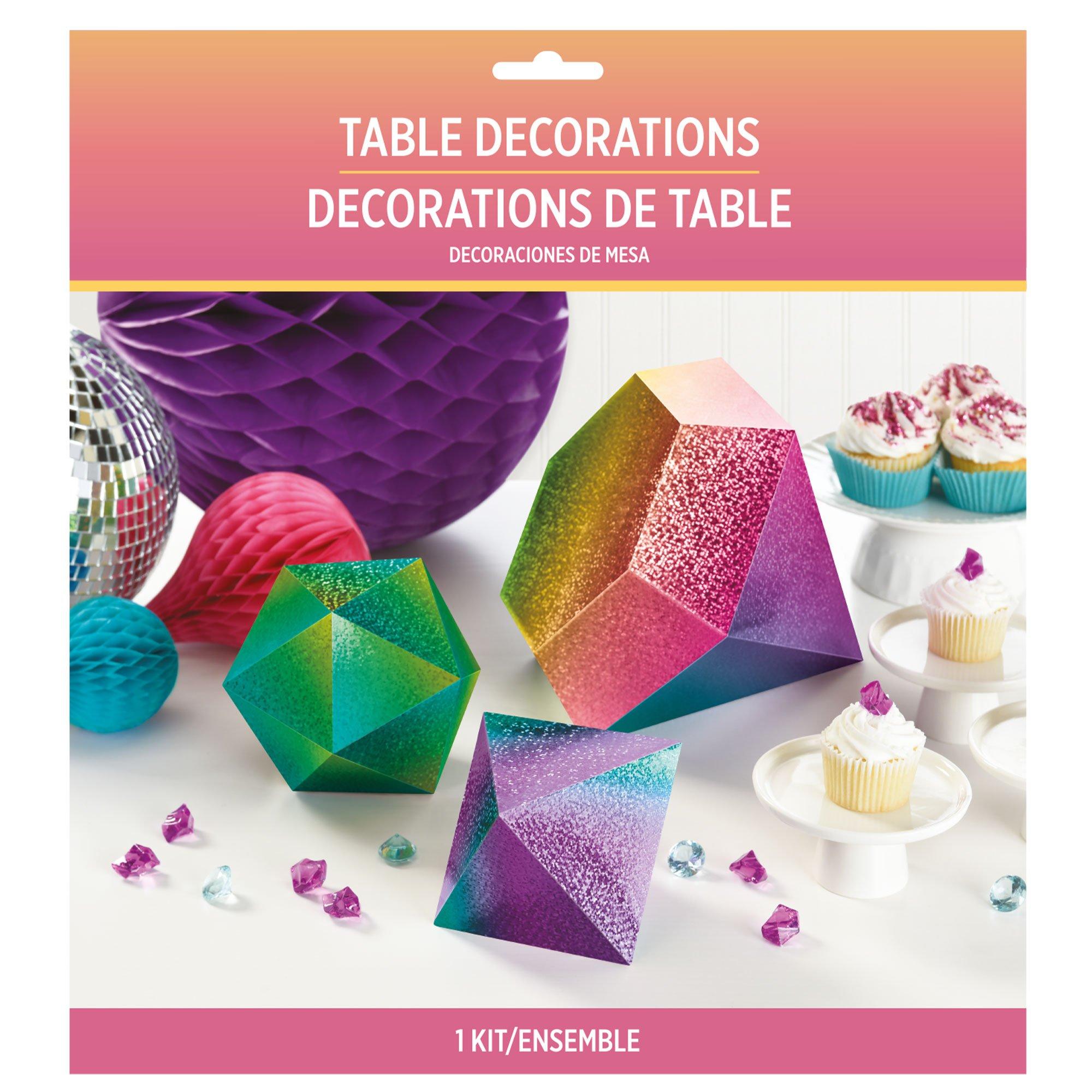 Prismatic Sparkle Jewel Table Decorations, 3pc