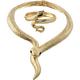 Gold Medusa Snake Jewelry Set, 2pc