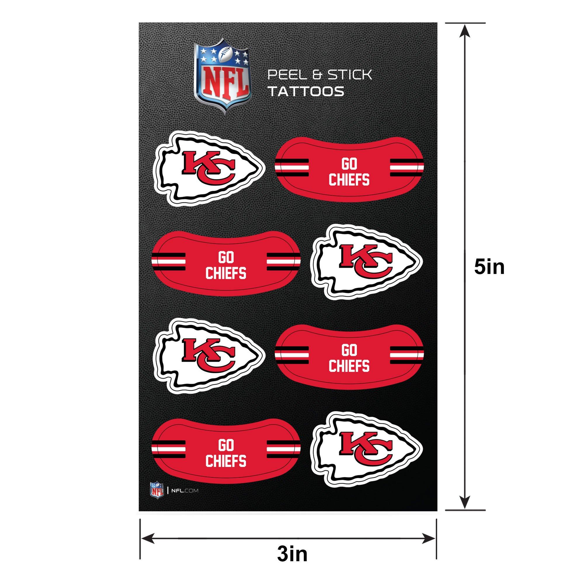 Kansas City Chiefs Peel & Stick Tattoos, 8ct