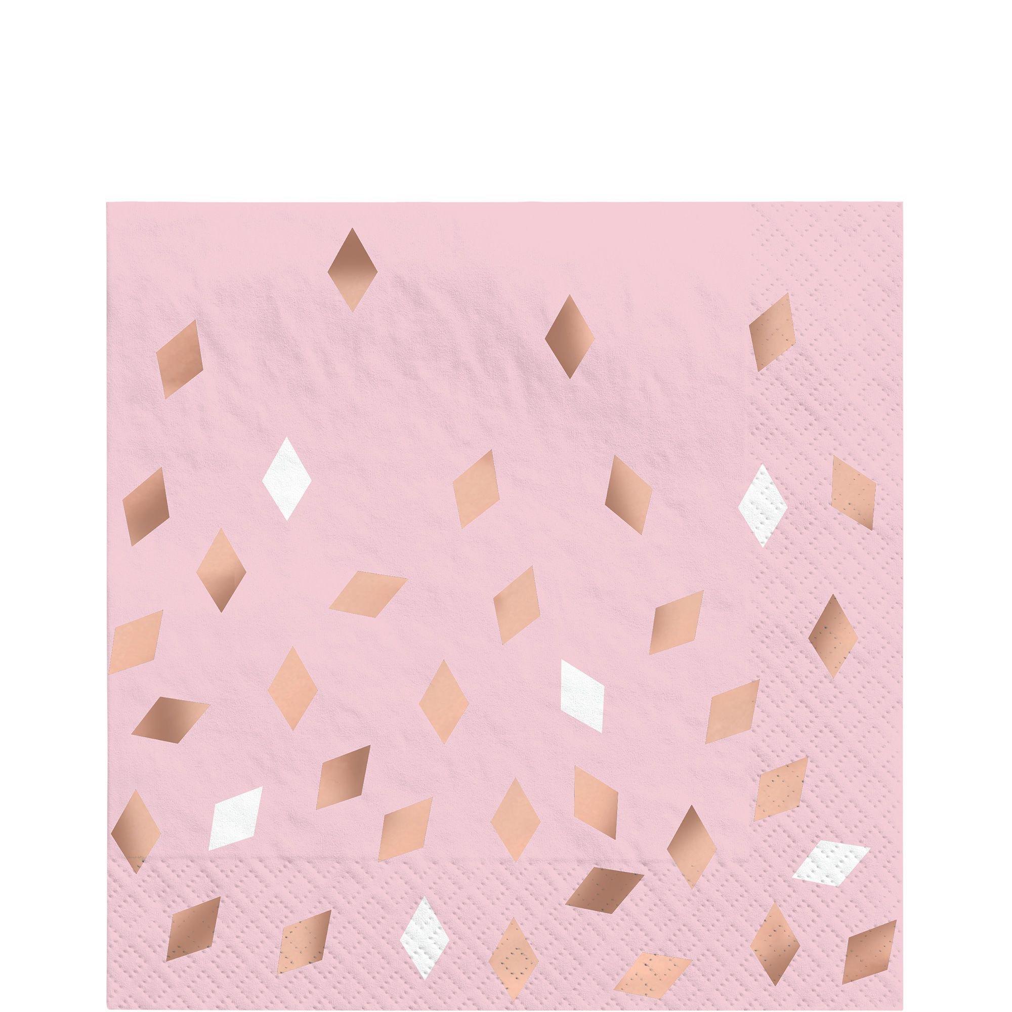 Metallic Blush Birthday Lunch Napkins, 6.5in, 16ct