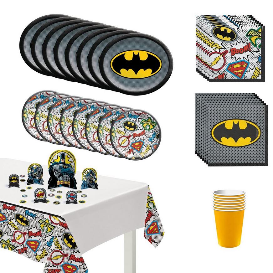 Justice League Heroes Unite Batman Tableware Kit for 8 Guests