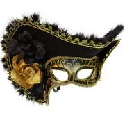 Black & Gold Pirate Queen Masquerade Mask
