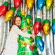 Air-Filled Multicolor Christmas Light Bulb Foil Balloons, 4ct