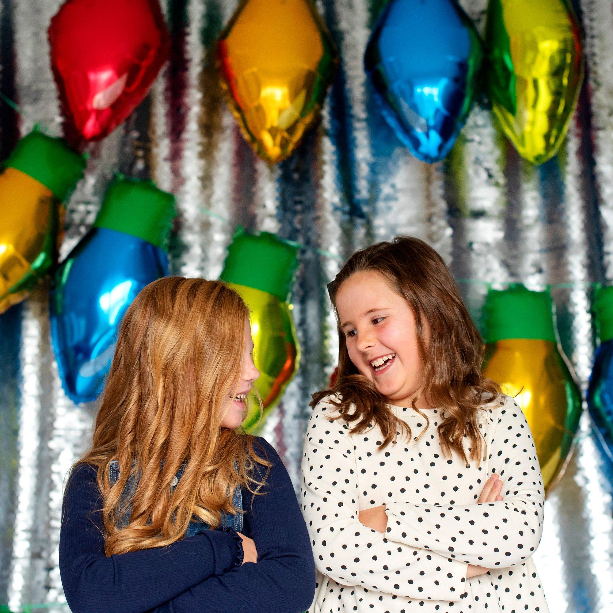 AirFilled Multicolor Christmas Light Bulb Foil Balloons, 4ct Party City