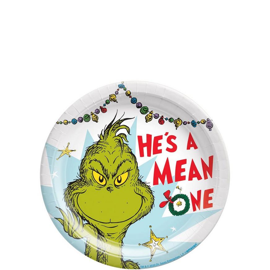He's a Mean One Paper Dessert Plates, 7in, 8ct - Dr. Seuss