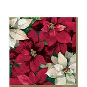 Christmas Poinsettia Lunch Napkins, 6.5in, 60ct