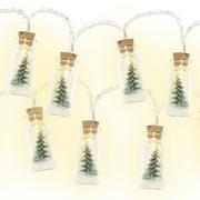 Christmas Trees in Bottles Glass & Plastic LED String Lights, 5.3ft