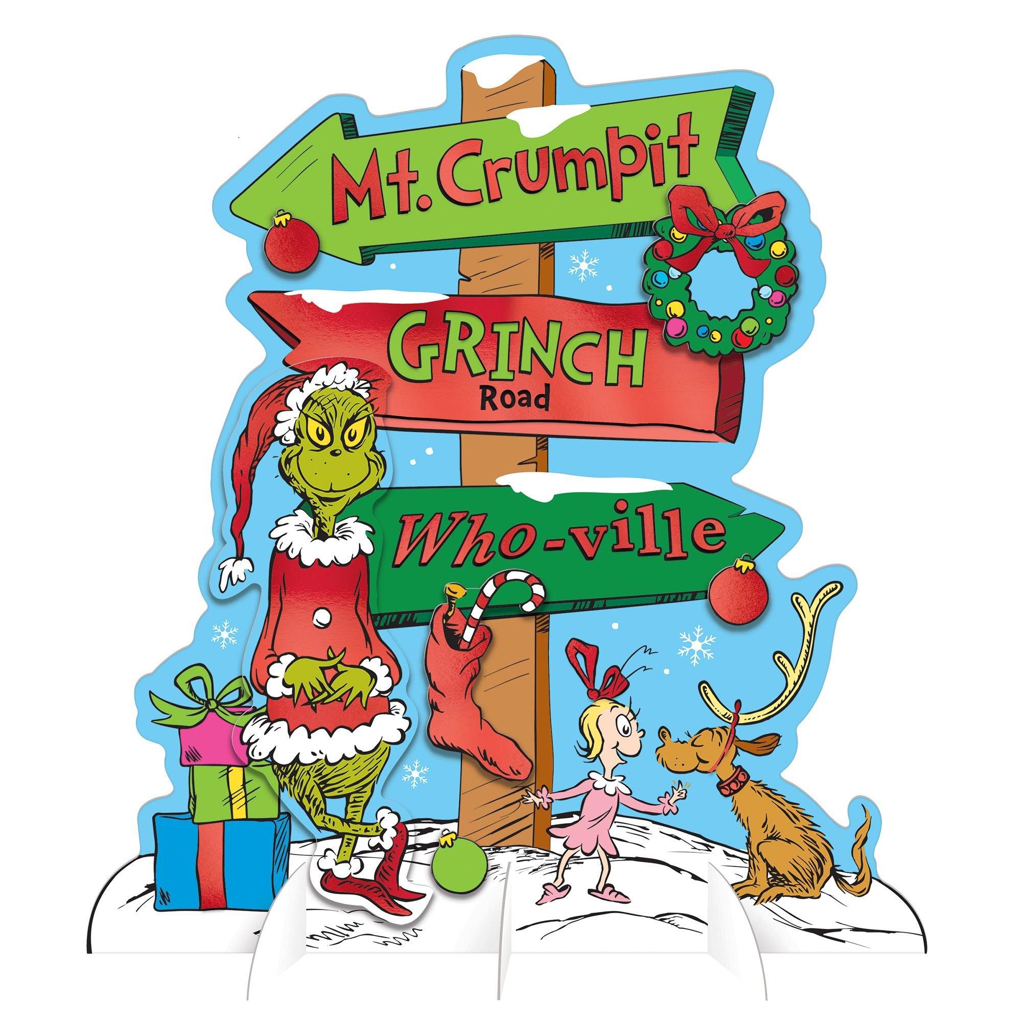 Traditional Grinch Whoville Table Sign 12 1/2in x 13 3/4in