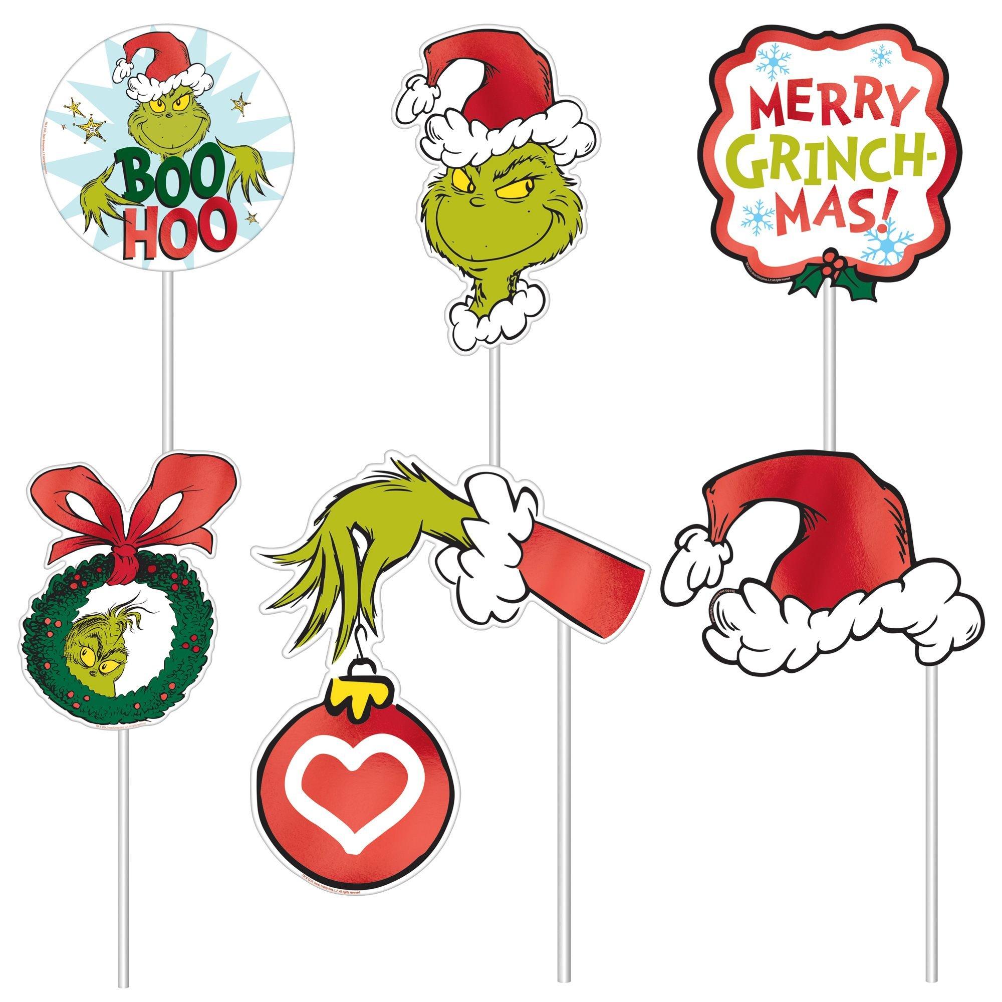 Traditional Grinch Photo Booth Props 13ct