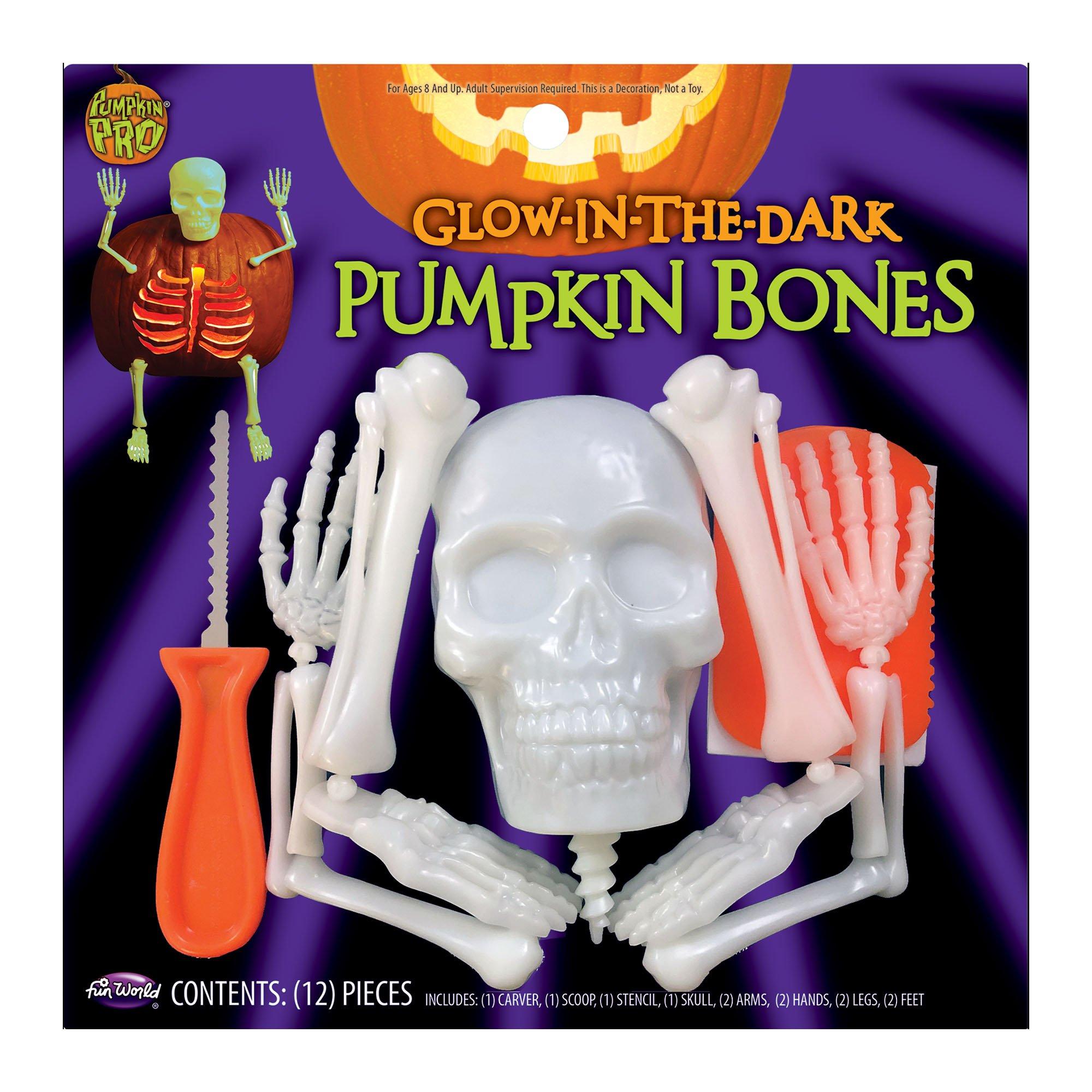 Glow-in-the-Dark Pumpkin Bones Carving Kit | Party City