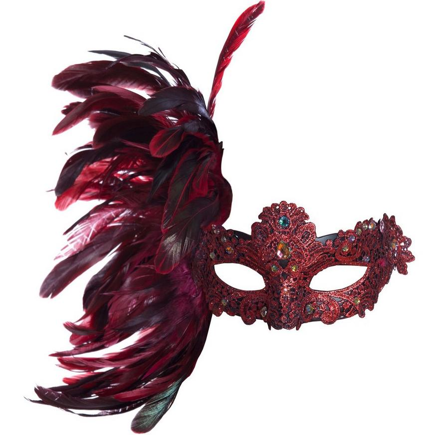 Scarlet Venetian Masquerade Mask
