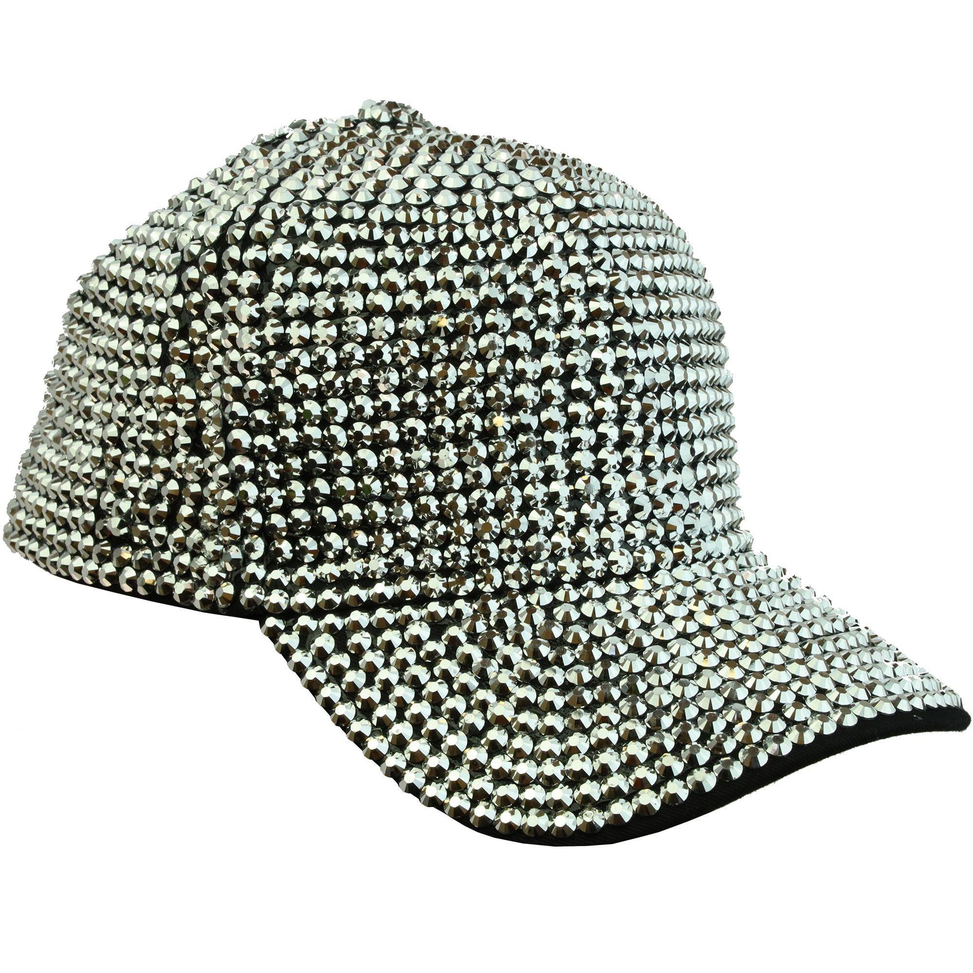 Silver Rhinestone Baseball Cap | Party City