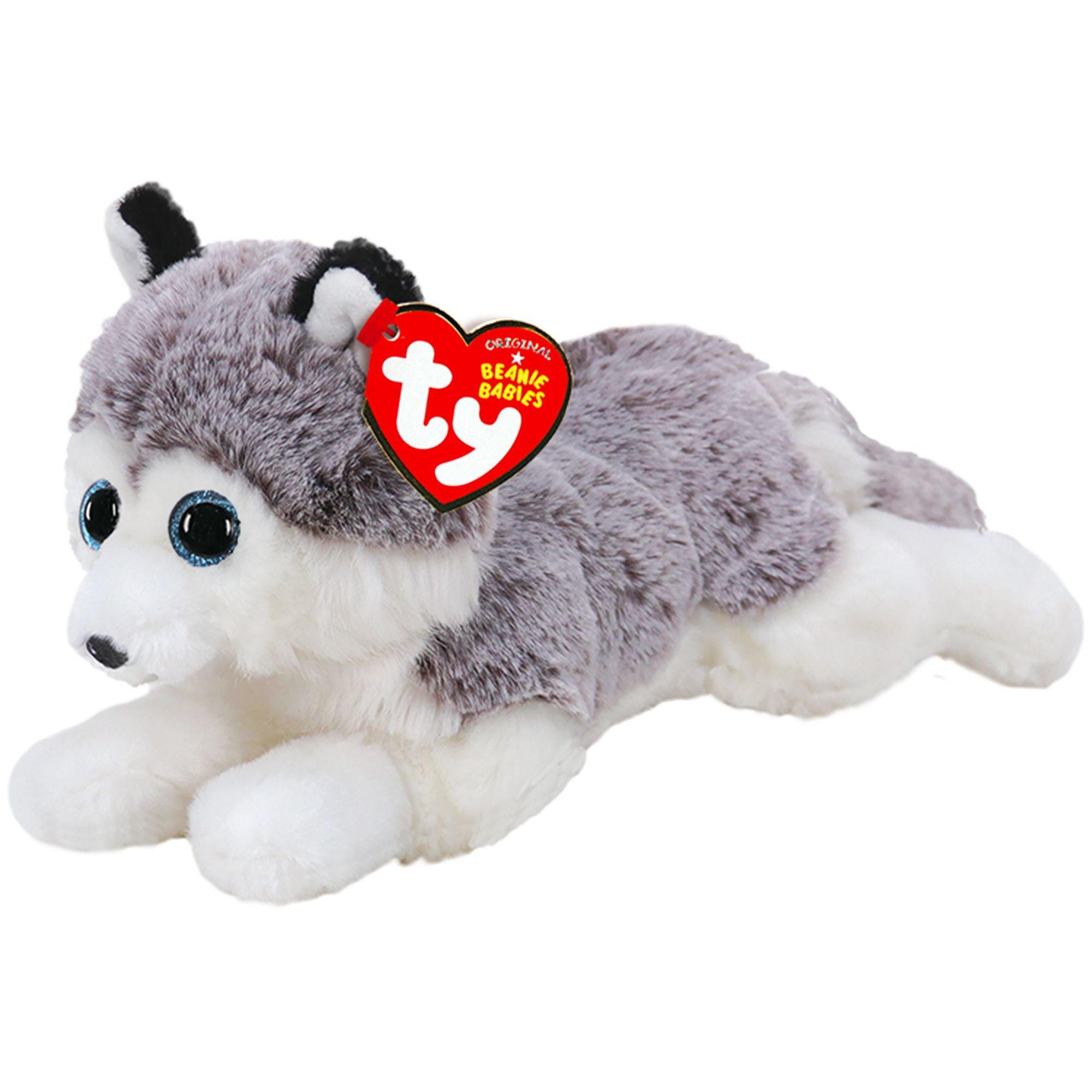 Baltic Beanie Babies Gray & White Husky Plush