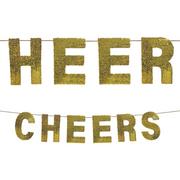 Gold Sequin Cheers New Year's Cardstock Letter Banner, 12ft
