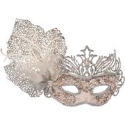 Rose Gold Glitter Crown Masquerade Mask
