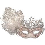 Rose Gold Glitter Crown Masquerade Mask