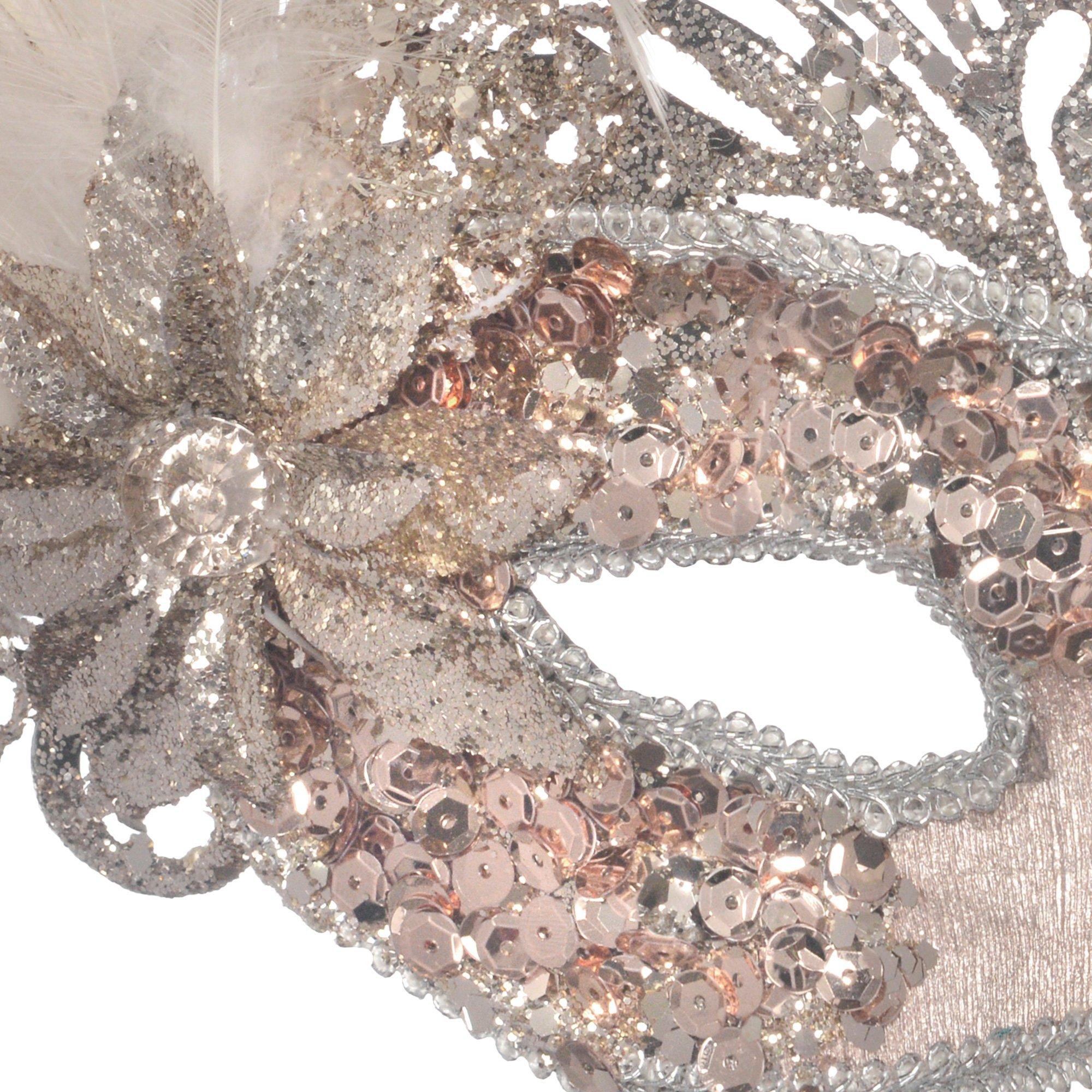 Rose Gold Glitter Crown Masquerade Mask