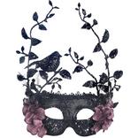 Black Bird & Rose Vines Masquerade Mask