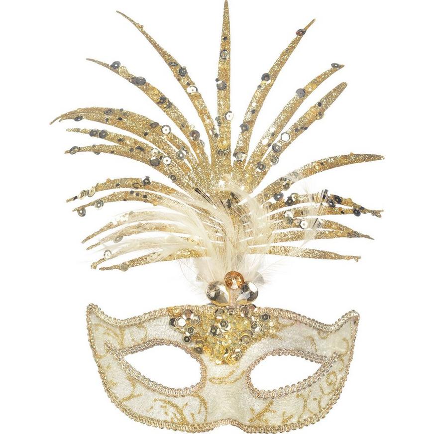 Gold Palm Leaf Masquerade Mask