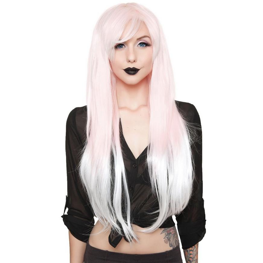 Pink to White Ombre Wig