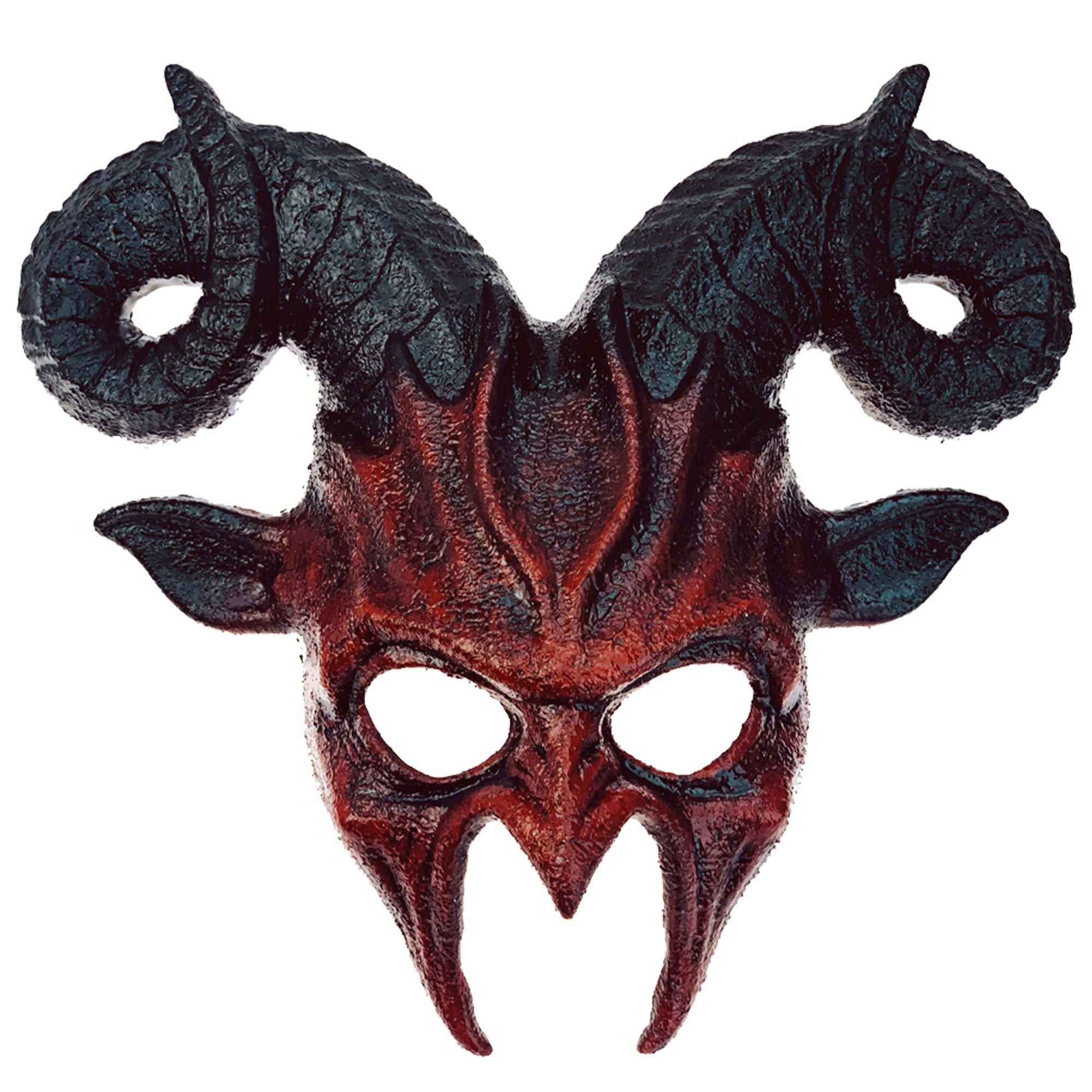 Red Devil Ram Horn Plastic Half Mask