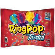 Topps Ring Pop Twisted Bag, 10pc - Citrus Craze, Twisted Berry Blast & Twisted Blue Raspberry Watermelon