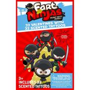 Fart Ninjas Valentine Exchange Cards with Scented Tattoos 32ct
