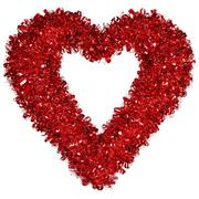 Red Heart Tinsel Wreath