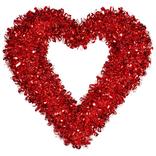 Red Heart Tinsel Wreath