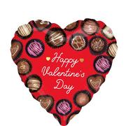 Chocolate Truffles Happy Valentine's Day Heart Foil Balloon, 17in
