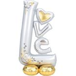 AirLoonz Silver & Gold Love Balloon, 58in