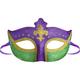 Glitter Mardi Gras Fleur-de-Lis Masquerade Mask