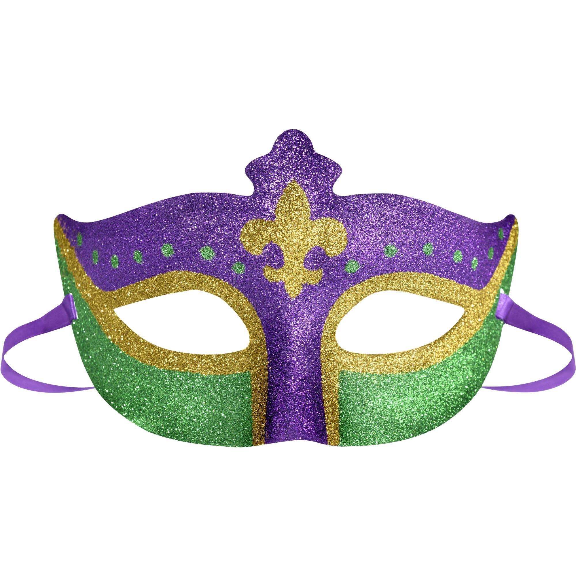 Amscan Mardi Gras Feather Diamond Glitter Mask