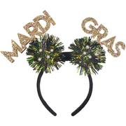 Light-Up Glitter Mardi Gras Tinsel Headband