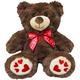 Brown Teddy Bear Plush with Ribbon Bow