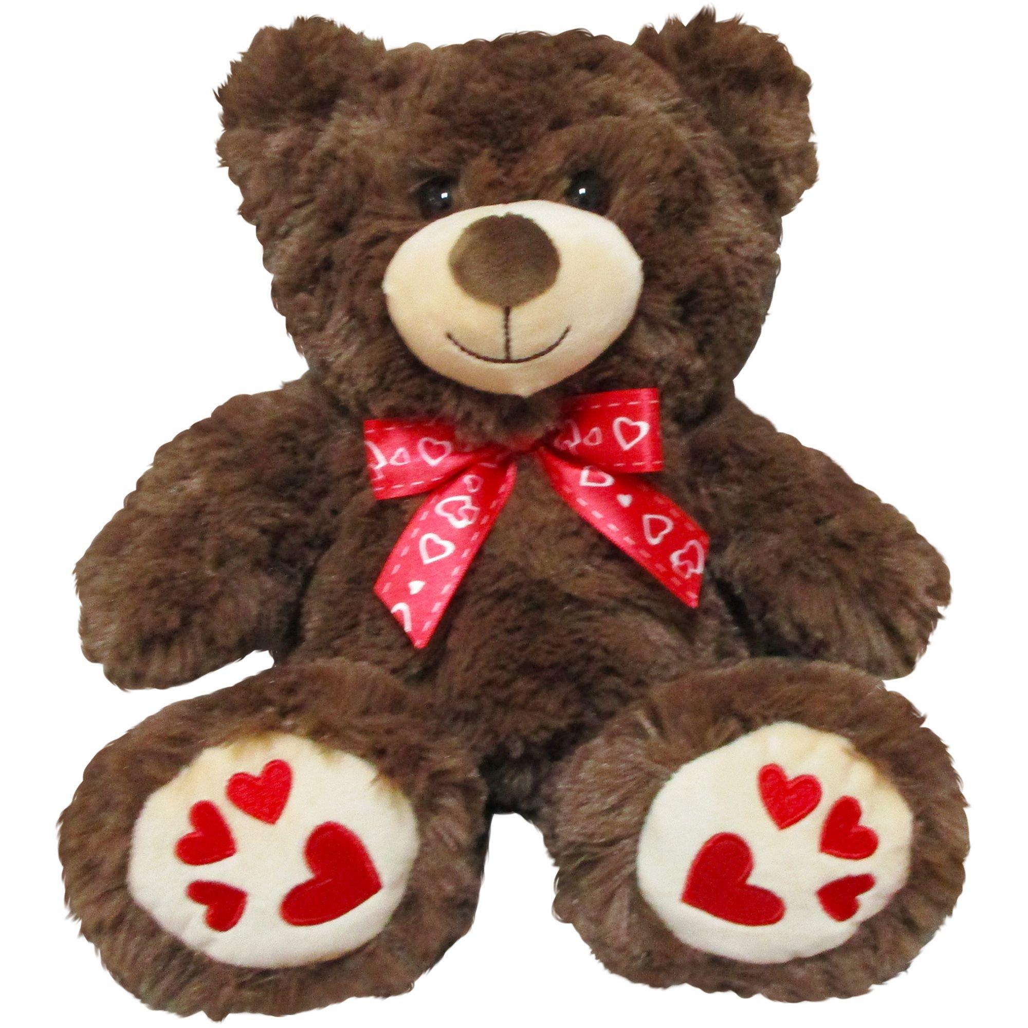 Brown Teddy Bear Plush with Ribbon Bow