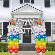 Rainbow Balloon Columns with Stay Positive Banner Kit