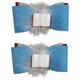 Blue, Red & White Glitter Book Charm Hair Bow Clips, 2ct