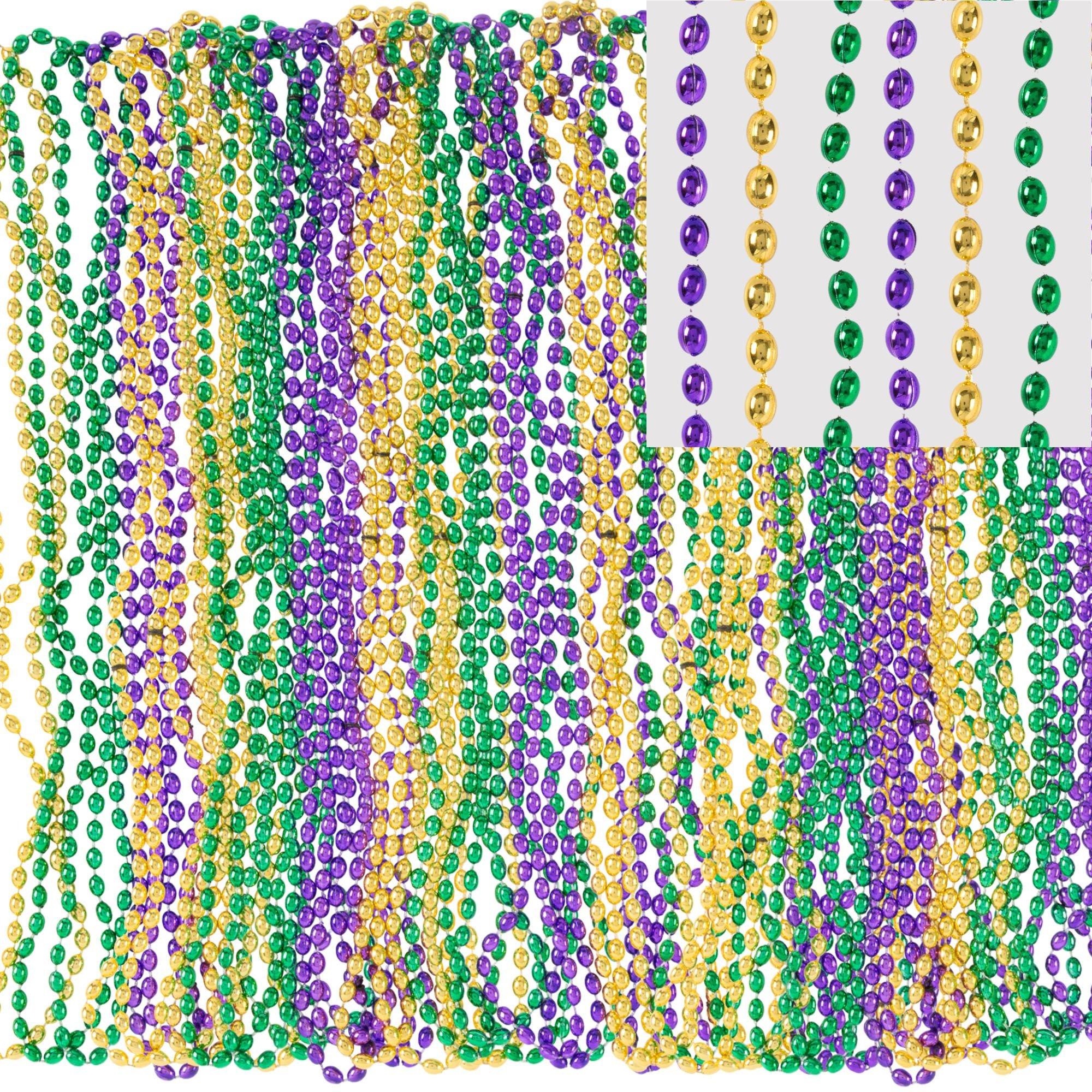 Mardi Gras Bulk Party Beads - Small Round (Pack of 720)