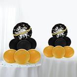 Air-Filled Black, Silver & Gold Birthday Balloon Centerpiece Kit