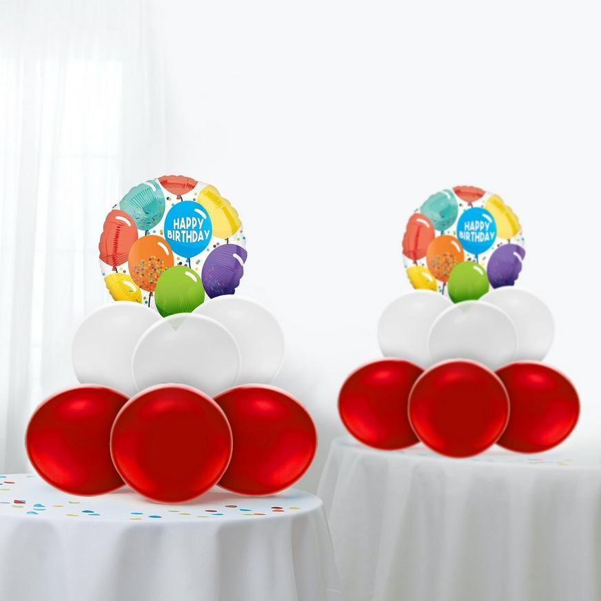 Air-Filled Multicolor Balloons Birthday Balloon Centerpiece Kit