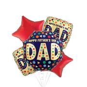 Multicolor Shapes Father's Day Balloon Bouquet, 5pc