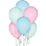 6ct, 11in, Blue, Green & Pink Clear Droplet Latex Balloons