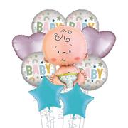 Dot, Rainbow & Star Baby Deluxe Balloon Bouquet, 9pc