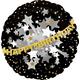 Prismatic Black, Silver & Gold Happy Birthday Deluxe Balloon Bouquet, 7pc
