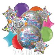 Holographic Happy Birthday Deluxe Balloon Bouquet, 12pc