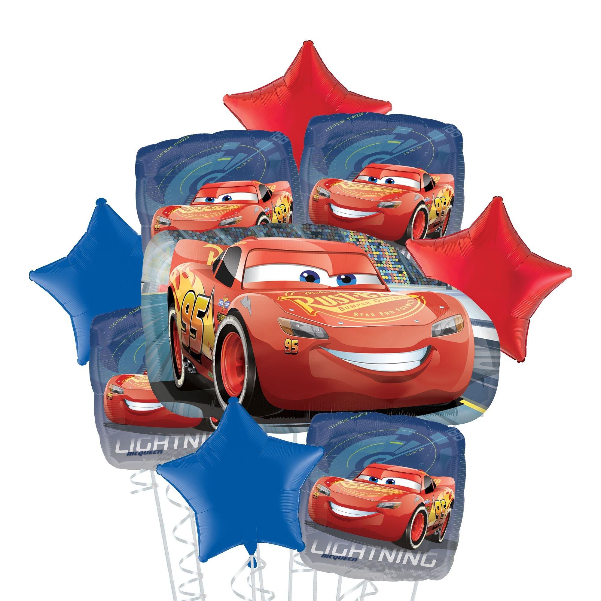 Lightning McQueen Deluxe Balloon Bouquet, 9pc - Disney Cars