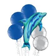 Blue Dolphin Deluxe Balloon Bouquet, 6pc