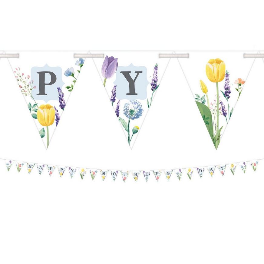 Floral Mother's Day Pennant Banner