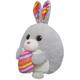 Gray Bunny Plush with Easter Egg
